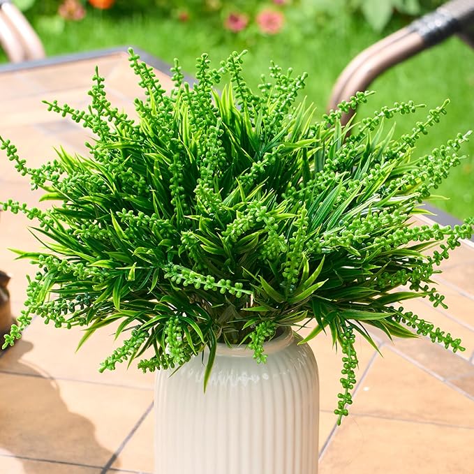 PONKING Imitation Berry Grass Branches Artificial Stems 12 Bundles Greenery Fake Plants for Home Office Flowers Bouquet Ce...