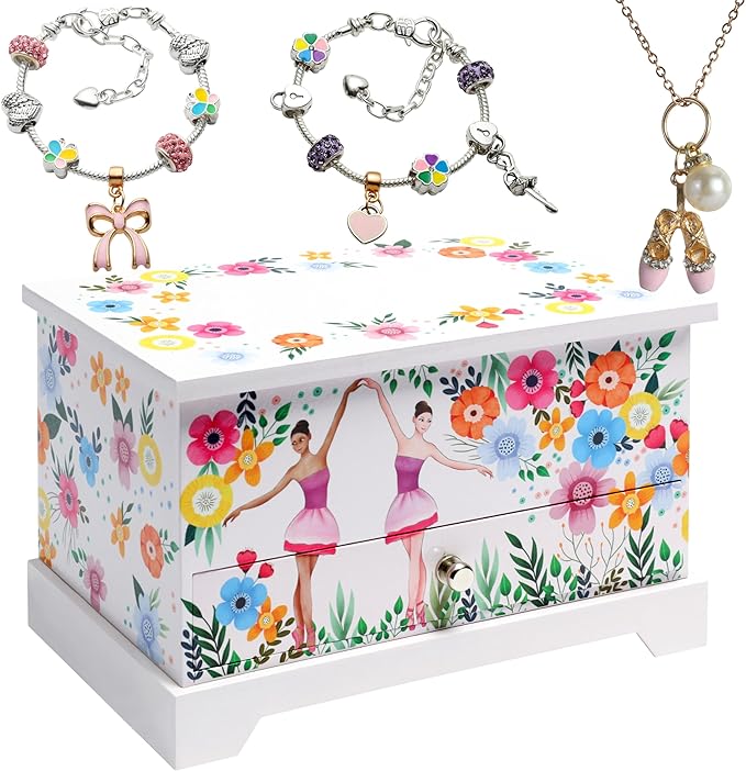 ABI + OLIE Ballerina Jewelry Box for Girls, Musical Jewelry Box, Kids Music Boxes - Perfect Dance Recital & Birthday Gifts...