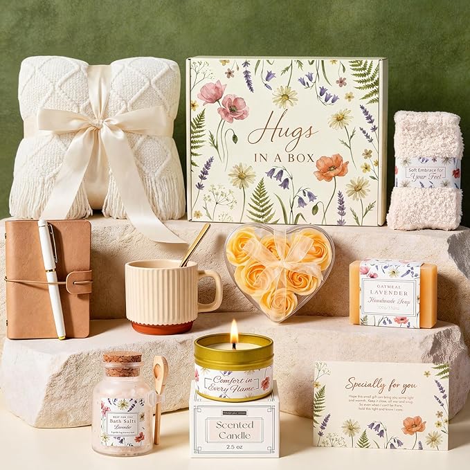 GIFTINBOX Mother s Day Gifts for Mom Wife Grandma, Birthday Gifts for Women, Gift Baskets for Women Spa, Self Care Packag...