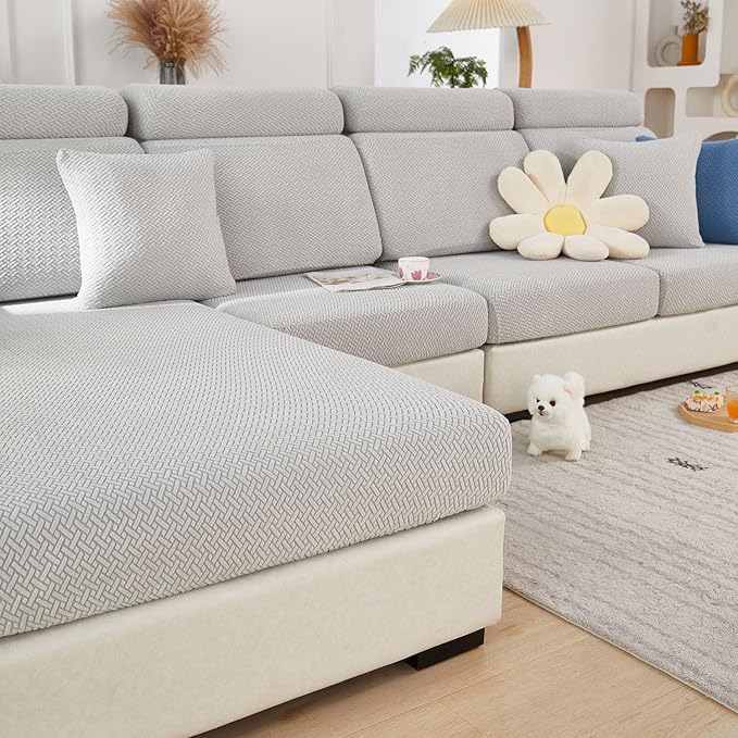 Disayu Couch Cushion Covers for Sectional Sofa, Sectional Couch Covers for Furniture, Sofa Covers Washable Stretch Sofa Sl...