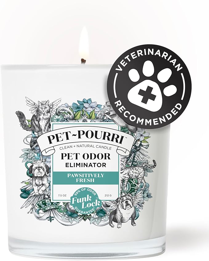 Pet-Pourri Pawsitively Fresh Pet Odor Deodorizer Candle, Burns Up to 45 Hours, Aromatherapy & Air Freshener with Essential...