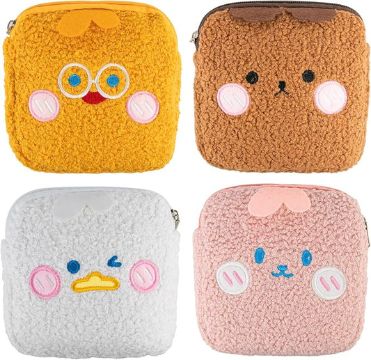 Bisanzoya Sanitary Napkin Storage Bag 4PCS Menstrual Cup Pouch, Portable Period Bag for Women Girls Feminine Menstruation ...