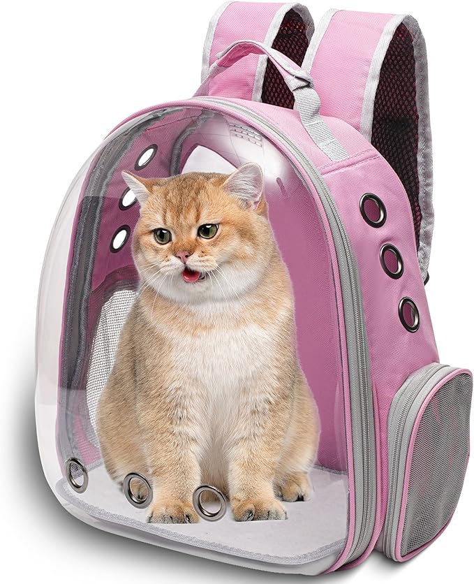 Vivicreate Large Cat Backpack Carrier for Travel and Hiking Transparent Pet Bubble Backpack for Cats up to 20lbs with Vent...