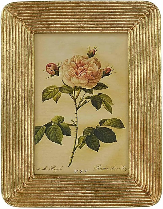 Desklens 5x7 Vintage Picture Frame, Gold Ornate Picture Frame, Victorian Retro Decorative Photo Frames for Tabletop & Wal...