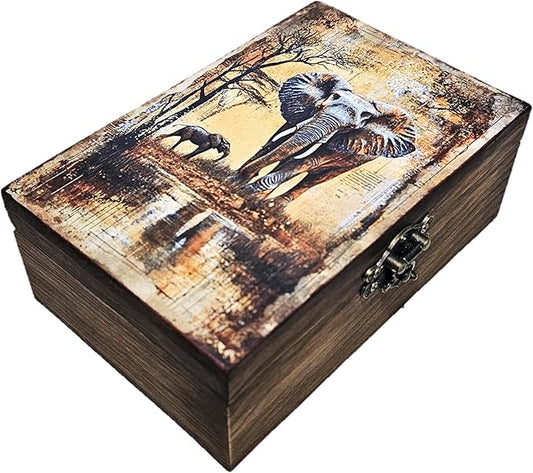 RK Collections Elephant Jewelry Trinket Keepsake Box. Animal Home Decor, Gifts for Horse Lovers Case/Holder. (6.5" Elephant)