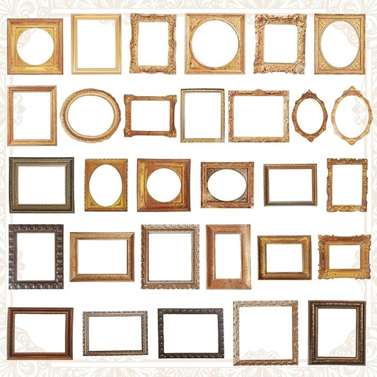 90 Pcs Frame Stickers for Scrapbooking, Vintage Picture Frame Stickers, Decorative Paper Scrapbook Frames Embellishments f...