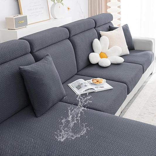 Smiry Waterproof Couch Cushion Covers for Sofa, Stretch Jacquard Seat Cushion Covers Washable, Sectional Sofa Slipcover El...