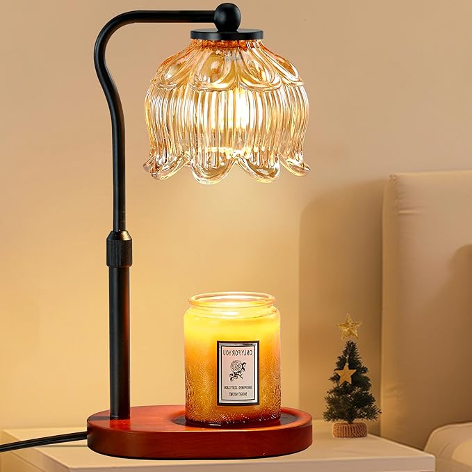 CASTLELIFE Candle Warmer Lamp with Timer & Stepless Dimming, Height Adjustable Electric Wax Warmer for Jar Candles, Flower...