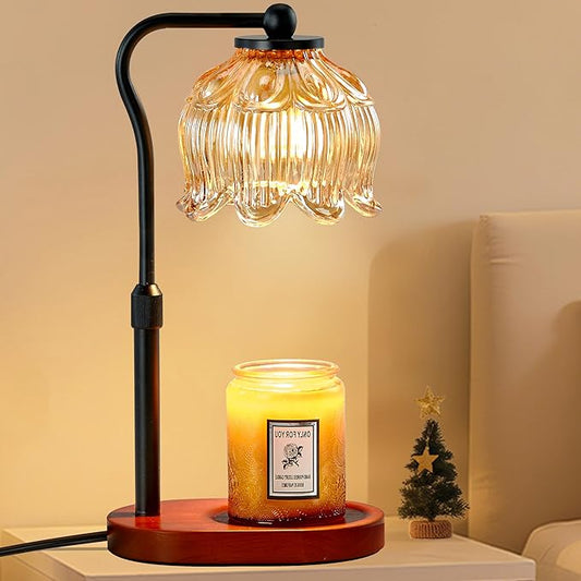 CASTLELIFE Candle Warmer Lamp with Timer & Stepless Dimming, Height Adjustable Electric Wax Warmer for Jar Candles, Flower...