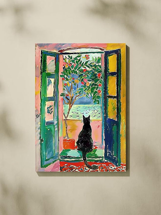 ALMLZL Henri Matisse Wall Art Cat in Famous Henri Matisse The Open Window Paintings Prints Original Design Cute Impression...