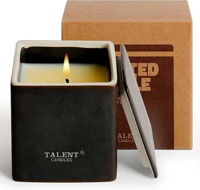 Talent Candles Scented Candles Ceramics Square Cup Long Burn Time Natural Soy Wax Candles Perfect Women & Men Birthday Gif...