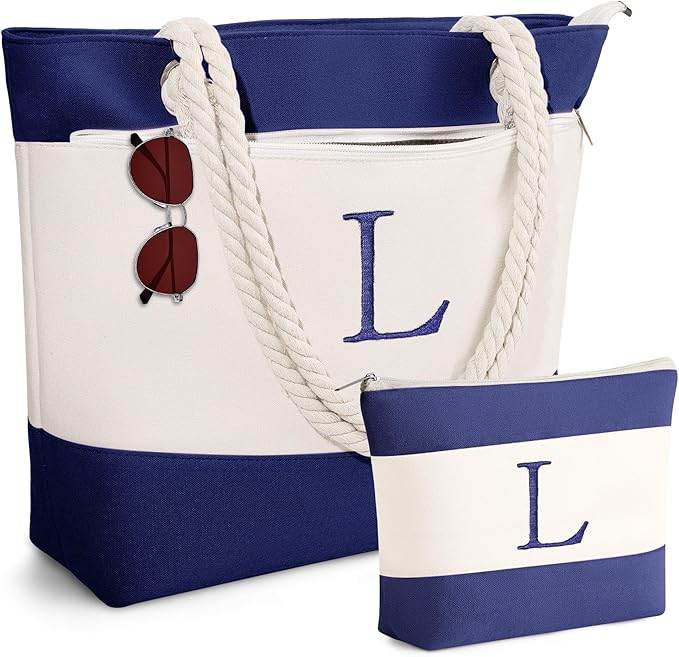 YOOLIFE Beach Bags for Women - Travel Canvas Beach Tote, Pool Waterproof Bag, Travel Essentials, Gifts for Women Birthday