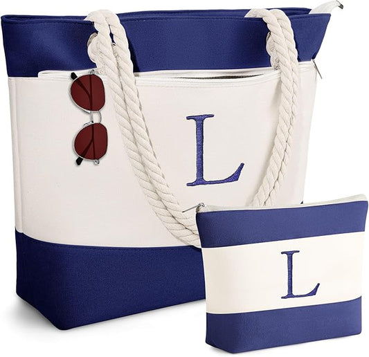 YOOLIFE Beach Bags for Women - Travel Canvas Beach Tote, Pool Waterproof Bag, Travel Essentials, Gifts for Women Birthday