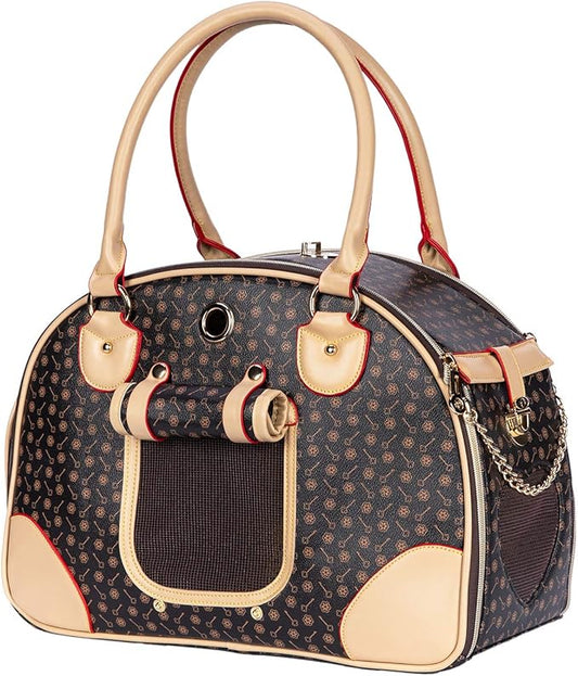 Adriene's Choice Luxury Pet Carrier, Puppy Small Dog Carrier, Cat Carrier Bag, Waterproof Premium PU Leather Carrying Hand...