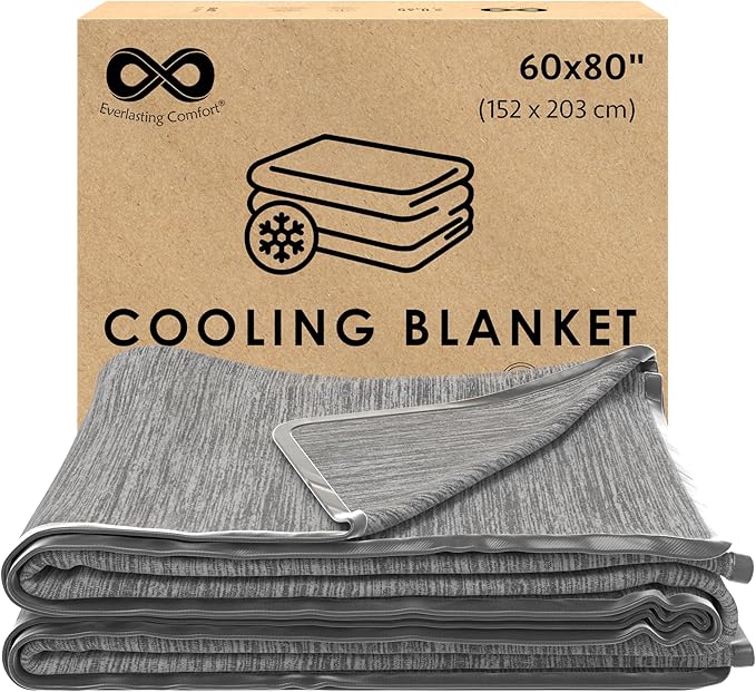 Everlasting Comfort Cooling Blanket for Hot Sleepers - Soft, Lightweight & Breathable Throw Blanket with Easy to Clean Mat...