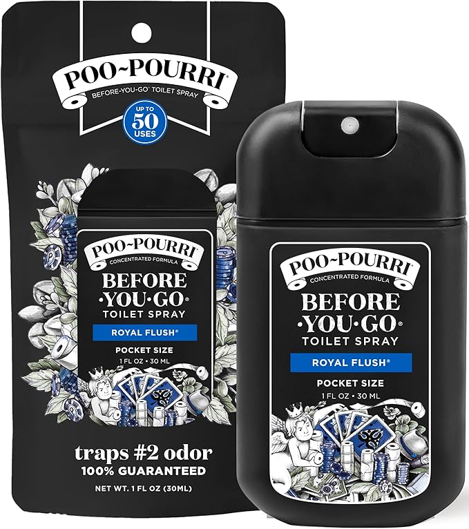 Poo-Pourri Before-You-Go Pocket Toilet Spray, Travel Essentials, Royal Flush, 1 Fl Oz, Up to 50 Uses, On-The-Go Bathroom O...