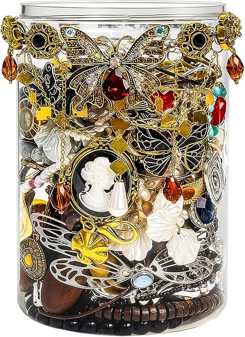 SMUOBT Mystery Jewelry Jar Bundle - 40-45 Piece Surprise Jewelry Box for Women,Gift Set (Necklace, Earrings, Rings,Kracele...