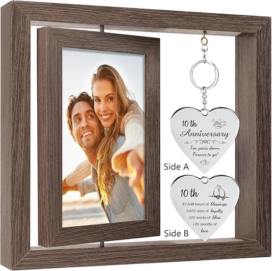 10 Year Anniversary Picture Frame Gifts for Couple 10 Year Anniversary Decorations Gifts for Wife 10 Year Gift Anniversary...