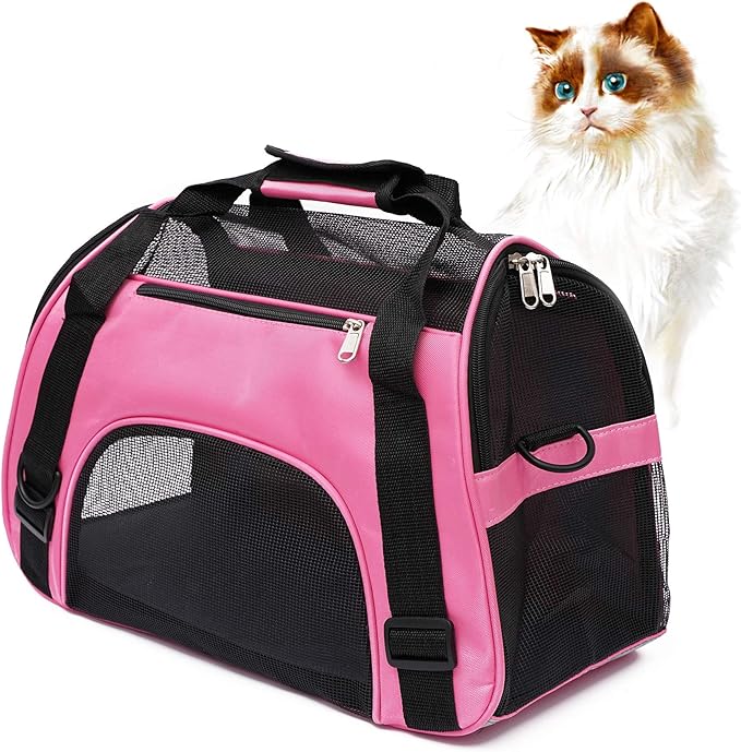 MuchL Cat Carrier for Small Cats Soft-Sided Pet Carrier for Cats Puppies Small Pets Airline Approved Lightweight Comfortab...