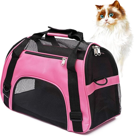 MuchL Cat Carrier for Small Cats Soft-Sided Pet Carrier for Cats Puppies Small Pets Airline Approved Lightweight Comfortab...