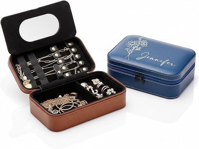 Ships Next Day, Personalized Jewelry Box, Wedding Favors, Custom Name Jewelry Case, Personalized Bridesmaid Girlfriend Val...