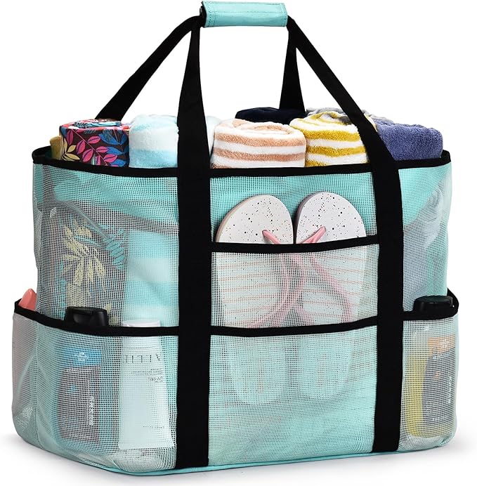 oscaurt Mesh Beach Bag Extra Large Waterproof Sandproof Beach Tote Pool Swim Bag Travel Vacation Essentials