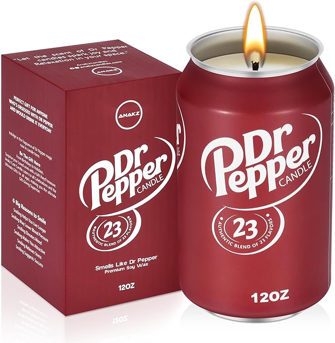 Doctor Pepper Candle - Smells Like the Real Soda - Cute Candles for Cool Gifts - Funny Candles for Any Occasion - Cute Thi...