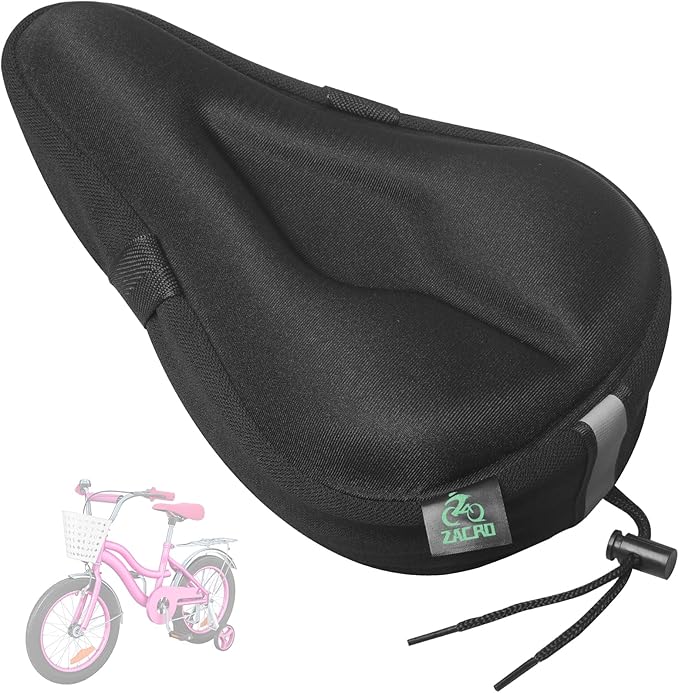 Zacro Gel Kids Bike Seat Cushion Cover for Boys & Girls, Anti-Slip Bike Seat Cover for Toddler, Breathable & Extra Soft Me...