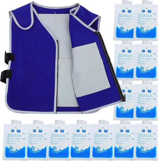 Ice Cooling Vest for Men Women, Lightweight Cooling Waistcoat Evaporative Temperature Down Vest - with 20PCS Ice Packs - W...