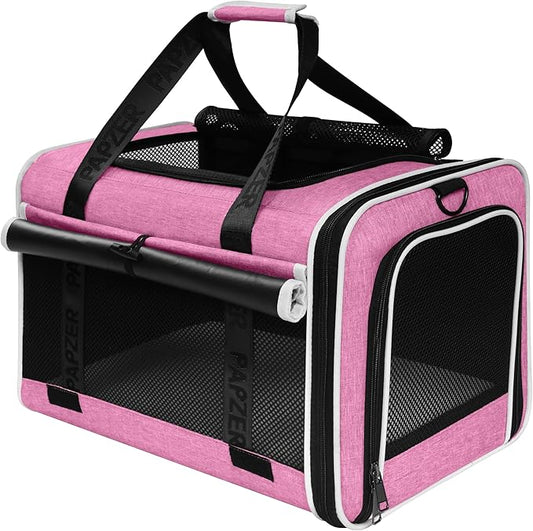 PAPZER Top Loading Medium Cat Carrier with Privacy Protection for Nervous Pet, Soft-Sided Small Puppy Travel Crate Vet Vis...