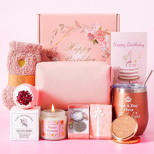 Birthday Gifts for Women,Unique Happy Birthday Gift for Her, Relaxation Spa Bath Birthday Gift Baskets for Female ,Gifts I...
