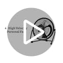 HOLMES 4" Mini High-Velocity Personal Desk Fan, 4 Blades, Adjustable 360° Head Tilt, Durable Metal Construction, Single Sp...