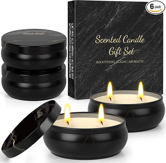 Mens Scented Candle Gift Set 4 Pack Men Candles for Home Scented, 24oz Soy Candle 240 Hour Mens Scented Candle Gift Set fo...