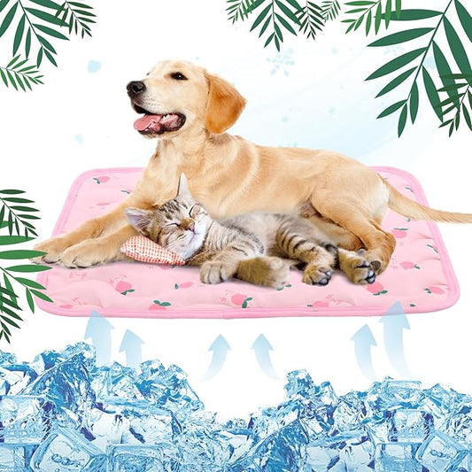 LETSQK Dog Cooling Mat, Summer Cooling Mat for Dogs, Self Cooling Pad for Small Medium Large Dogs Cats, Non-Toxic Breathab...