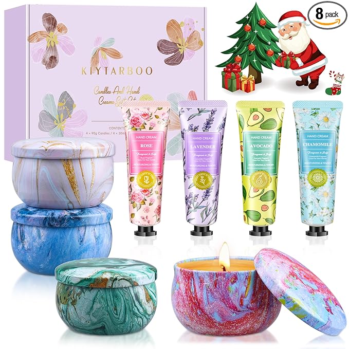 Gift Baskets for Women: Unique Candles & Hand Cream Lotion Gifts Set, Gifts for Mom, Teacher Appreciation Gifts, Relaxing ...