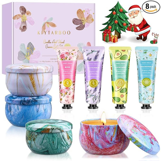 Gift Baskets for Women: Unique Candles & Hand Cream Lotion Gifts Set, Gifts for Mom, Teacher Appreciation Gifts, Relaxing ...