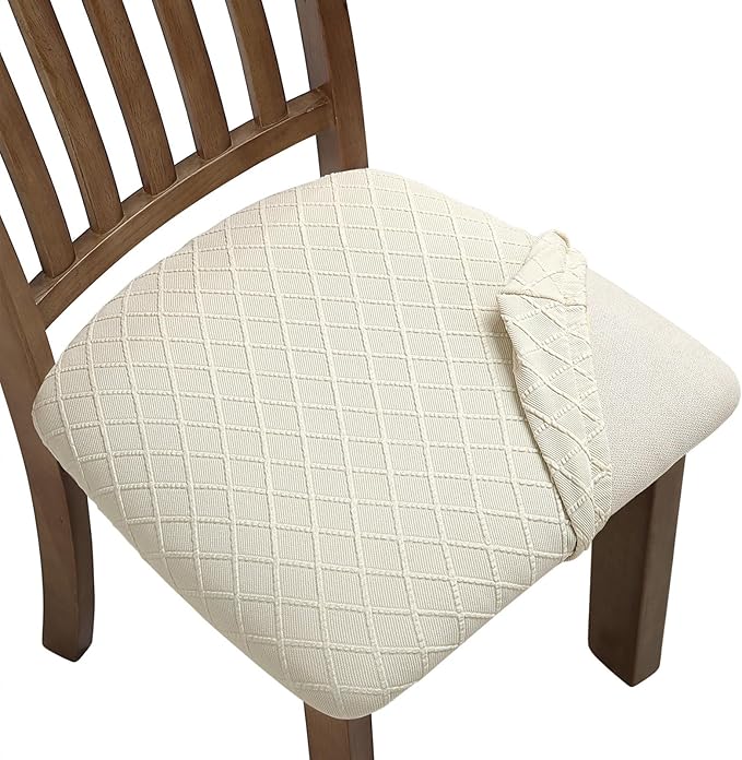 Fuloon Stretch Chair Seat Covers 2 PCS, Removable Washable Dining Chair Covers Anti-Dust Dining Room Seat Cushion Slipcove...
