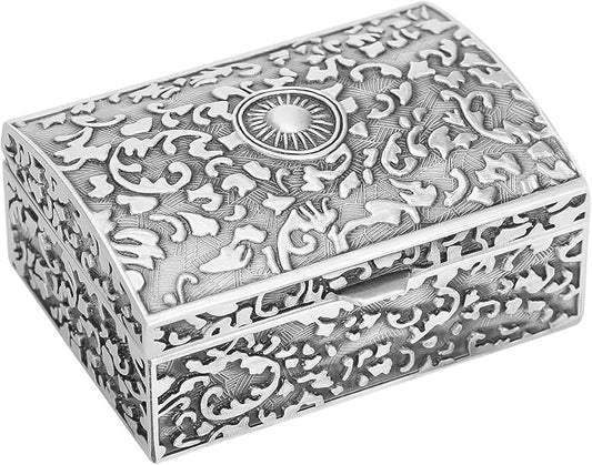BAOPEND Vintage Metal Jewelry Gift Box, Small Ring/Earrings/Necklace/rosary Holder Storage Trinket Case, Keepsake Treasure...