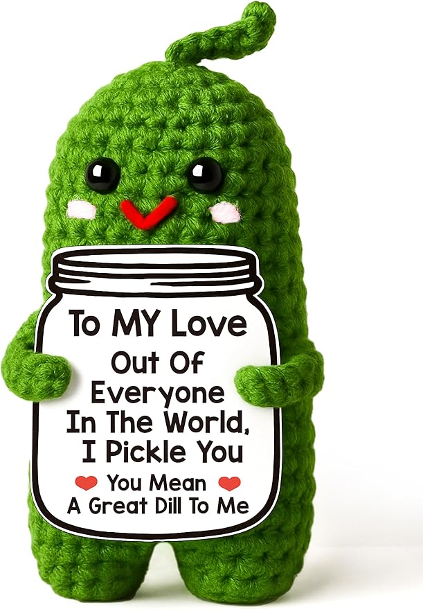 MAMAGIFTREE Gifts for Him Her Boyfriend Girlfriend, Handmade Crochet Pickle to My Love Anniversary Birthday Gifts for Wome...