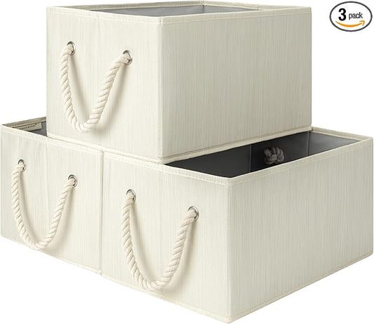 StorageWorks Storage Baskets for Shelves, Fabric Storage Bins, Closet Organization and Storage Basket, Foldable Organizer ...
