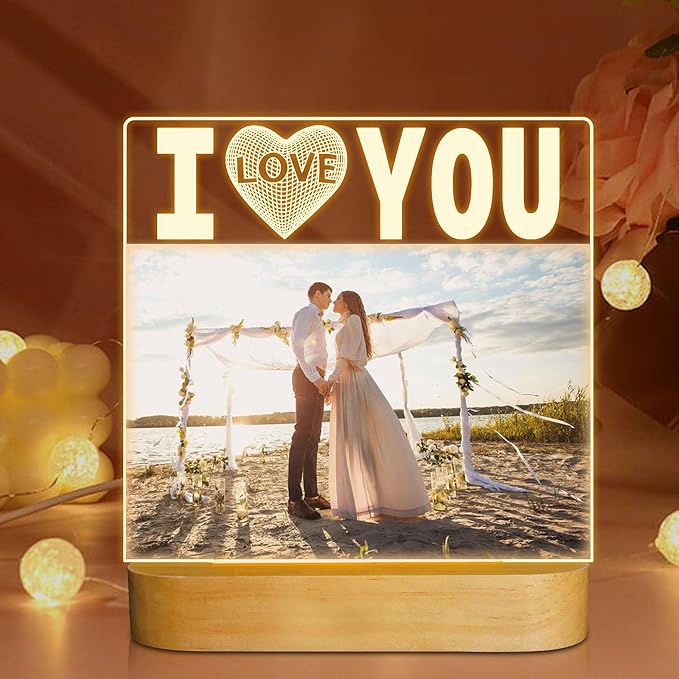 Attivolife I Love You Picture Frame for Women, Light up Photo Frame with LED Night Light, Gifts for Couple Husband Wife Me...