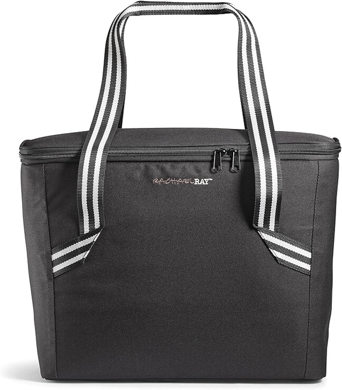 Rachael Ray Field Tote - Soft Sided Zippered Cooler Bag, Insulated & Leak Proof Grocery Bag, Portable Travel Cooler, Hot o...