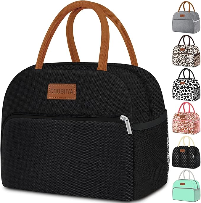 Coobiiya Lunch Box Lunch Bag for Women Men,Reusable Cute Lunch Pail bag,Leakproof,Insulated LunchBox Tote Compact 10L, Coo...