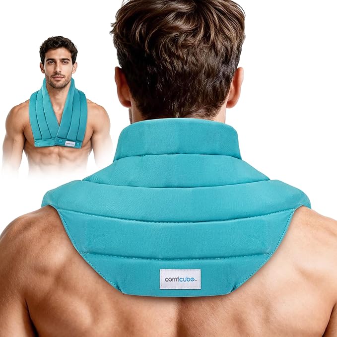 Comfcube Neck Ice Pack Wrap for Cervical Pain and Cooling, 2 Hours Long Lasting Cold Ice Pack for Neck Shoulders, FSA Elig...