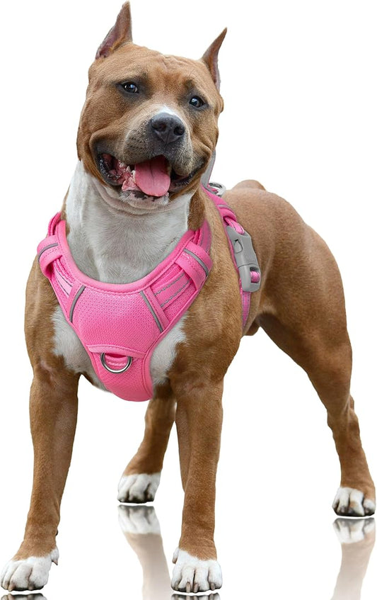 BARKBAY No Pull Dog Harness Large Reflective Dog Harness with Front Clip and Easy Control Handle for Walking Training Runn...