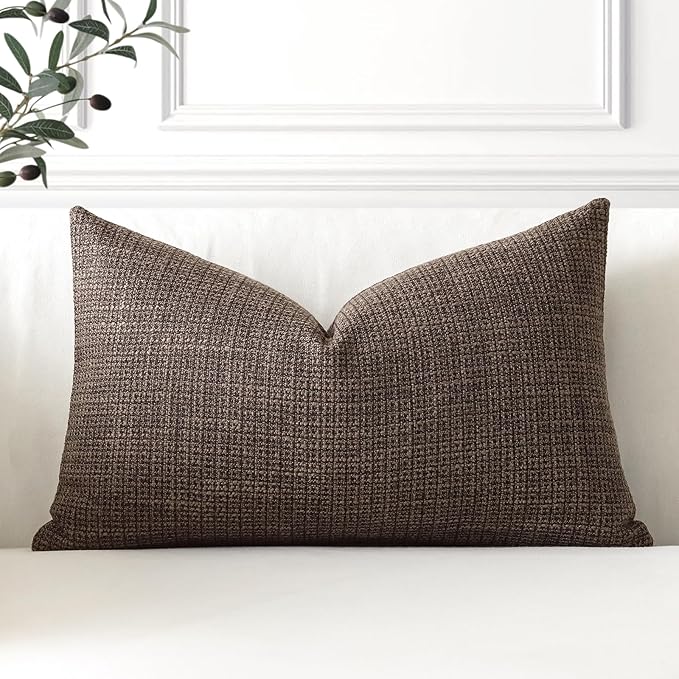 OTOSTAR Linen Throw Pillow Cover Set of 1 Decorative Lumbar Pillowcases Cushion Covers 16x24 Inch for Home Decor Sofa Bedr...