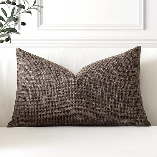 OTOSTAR Linen Throw Pillow Cover Set of 1 Decorative Lumbar Pillowcases Cushion Covers 16x24 Inch for Home Decor Sofa Bedr...