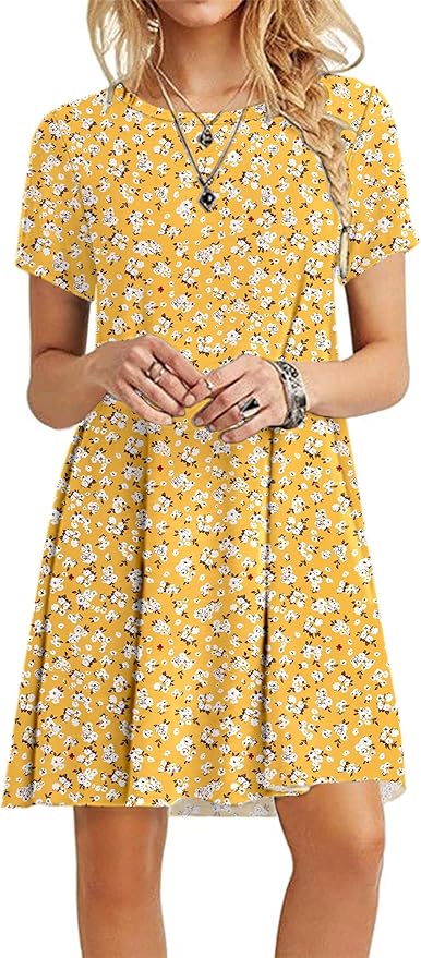 MOLERANI Women's Casual Plain Simple T-Shirt Loose Dress