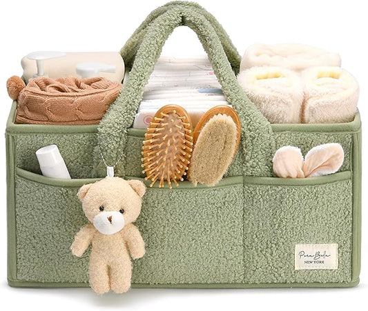 PeraBella Diaper Caddy Organizer for Changing Table, Storage Basket for Wipes, Gift for Baby Shower, Car Organizer, Nurser...