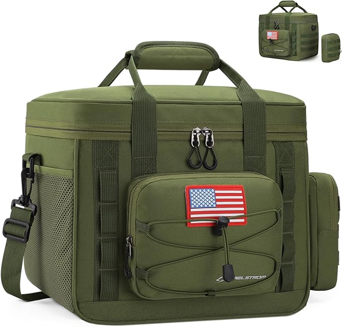 Maelstrom Tactical Lunch Box, Insulated Lunch Bag for Men, Large Leakproof Soft Cooler Bag with Detachable MOLLE Bags, Dur...